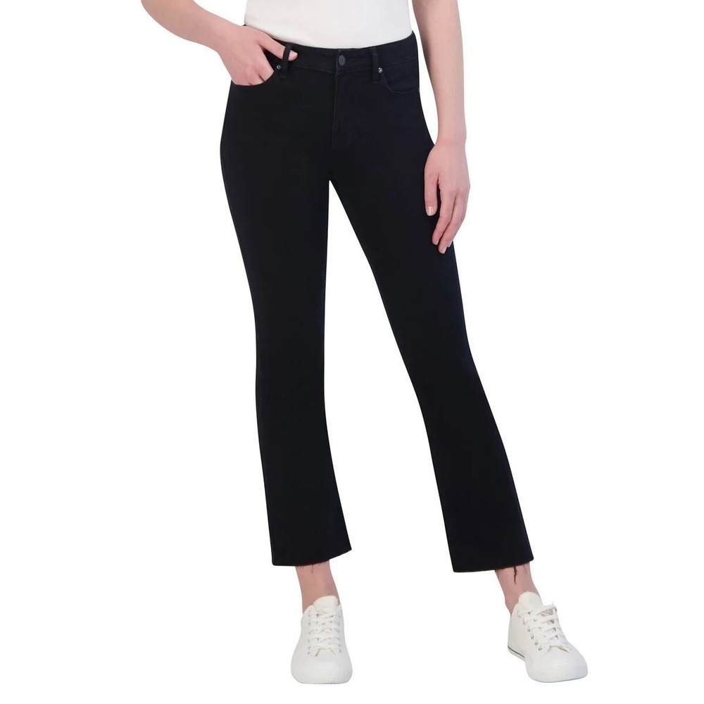 Vigoss Ladies Black Marley Raw Hem Crop Bootcut Jeans Size 29 NEW